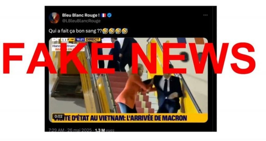 Benbereverif : La vidéo montrant Brigitte Macron pousser Emmanuel Macron à sa descente d’avion est générée par IA